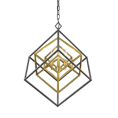 Z-Lite Euclid 3 Light Chandelier, Olde Brass + Bronze 457-3OBR-BRZ